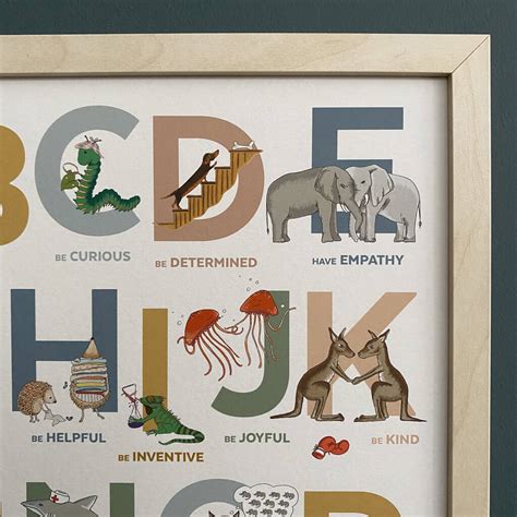Alphabet Of Emotions Illustrated Animal Nursery Print By Fearless Flamingo