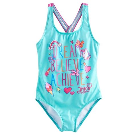 Jojo Siwa Dream Believe Achieve Girls One Piece Swimsuit Sizes 6x