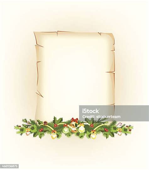 Christmas Border Old Paper Stock Illustration Download Image Now