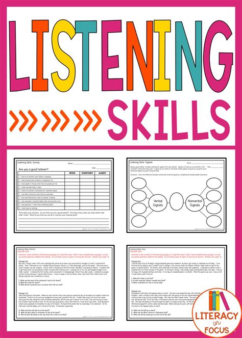 Listening Skills Worksheets Listening Comprehension Activities