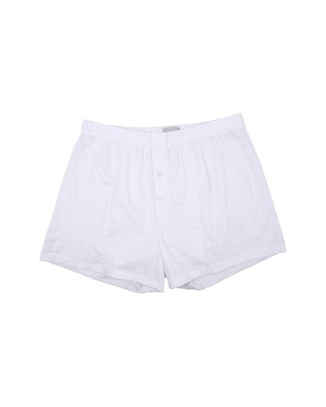 Hanro Cotton Sporty Knit Boxer Underwear In White For Men Lyst
