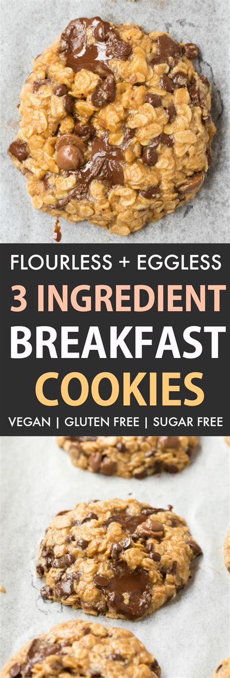 In the midst of trying to temporarily avoid sweets, it felt like some baking needs to happen. 3 Ingredient Oatmeal Breakfast Cookies (Vegan, Gluten Free ...