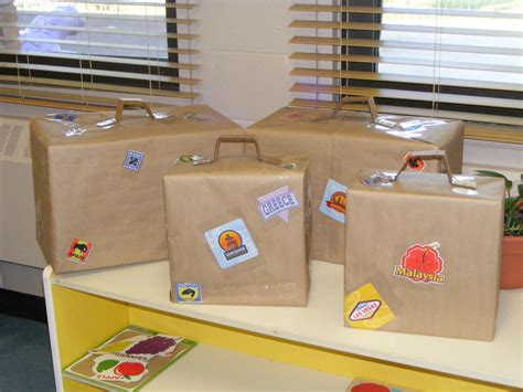Cardboard Suitcases Around The World Theme Dramatic Play Dramatic