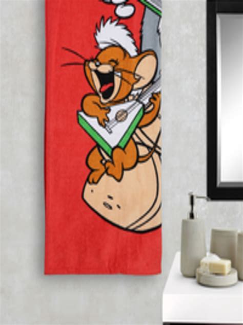 Buy Portico New York Boys Red Tom And Jerry Print 100 Cotton Bath Towel
