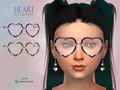 The Sims Resource Heart Glasses V2 Child Heart Glasses Sims 4 Glasses