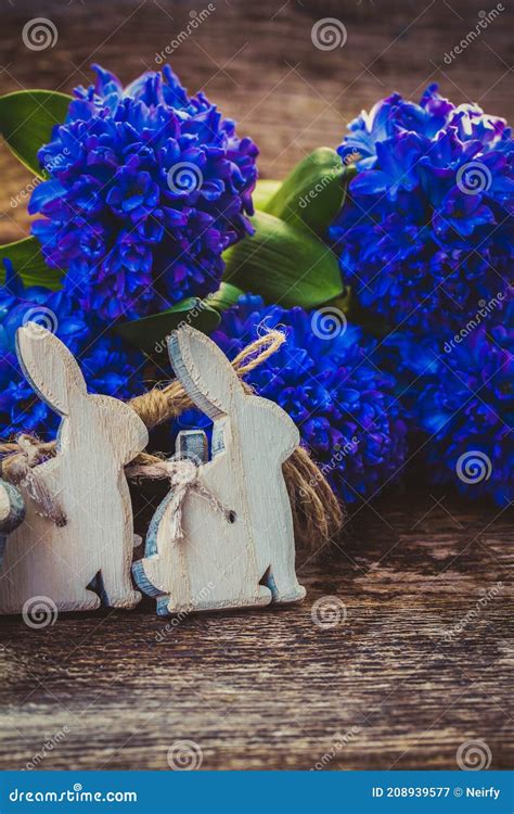 Easter Eggs With Hyacinth Stock Image Image Of Feather 208939577
