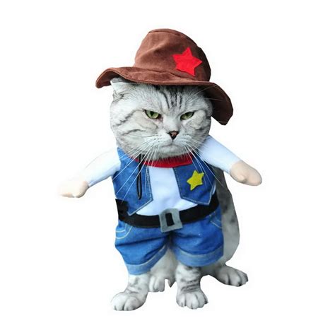 2017 Small Dog Costume Western Cowboy Pet Coat Puppy Cat Clothes With
