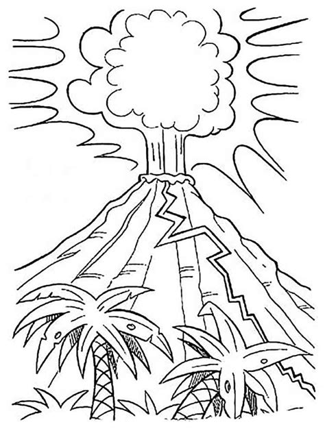 Volcano eruption drawing at getdrawings. Volcano coloring pages. Download and print Volcano ...