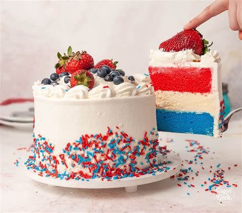 Red White And Blue Ice Cream Cake Sugar Geek Show