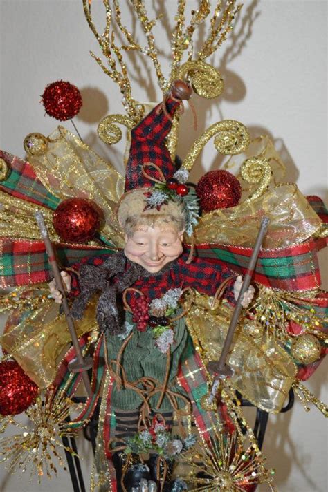 Tree Topper Elf Tree Topper Christmas Tree By Thebloomingwreath