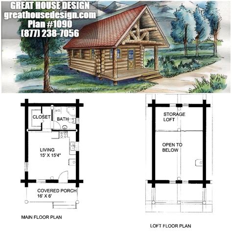 Small Log Cabin with Loft! Plan #1090 Toll Free: (877) 238 ...