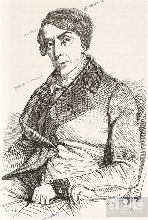 Portrait Of Jules Michelet 1798 1874 French Historian Illustration