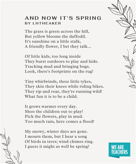 26 Stunning And Inspiring Spring Poems For The Classroom Fkakidstv