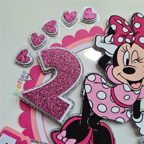 Custom Minnie Mouse Cake Topper Birthday Cake Topper Etsy Uk