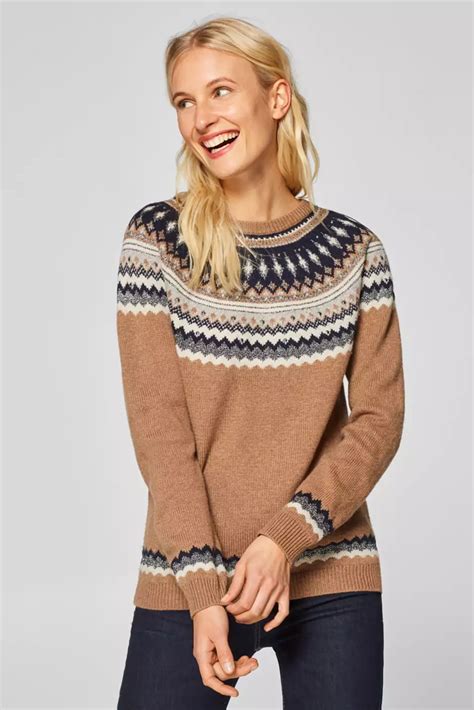Esprit With Wool Fair Isle Jumper With Glittering Embellishment At