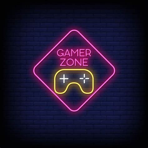 premium vector gamer zone neon signs style text neon signs neon logo neon