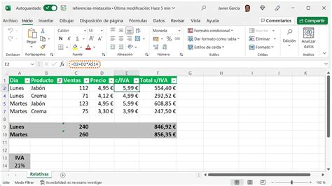 Las Referencias Mixtas En Excel