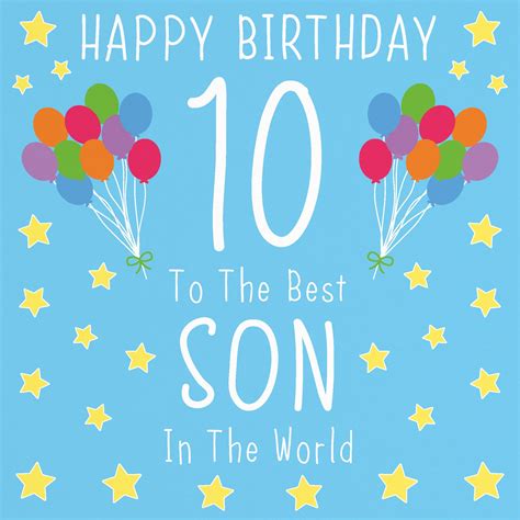 Son 10th Birthday Card Feliz Cumpleaños 10 Al Mejor Hijo Etsy