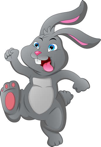 Cartoon Happy Rabbit On A White Background Stock Illustration