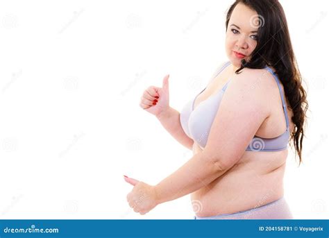 Grote Vrouw In Het Bh Lichaam Positief Stock Afbeelding Image Of