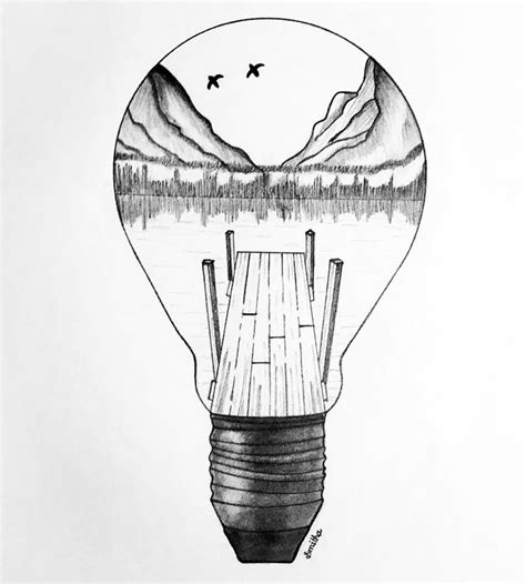 Light Bulb Art Light Bulb Art Light Bulb Art Drawing Nature Art