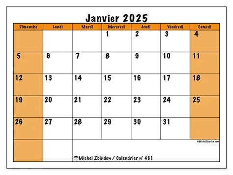 Calendriers Janvier Michel Zbinden Fr