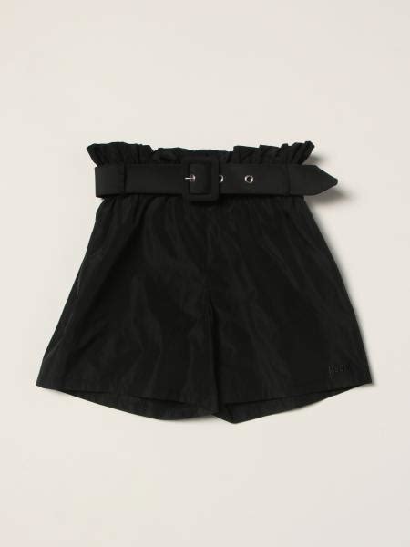 Msgm Kids Outlet Shorts In Taffeta Black Msgm Kids Short Ms028945
