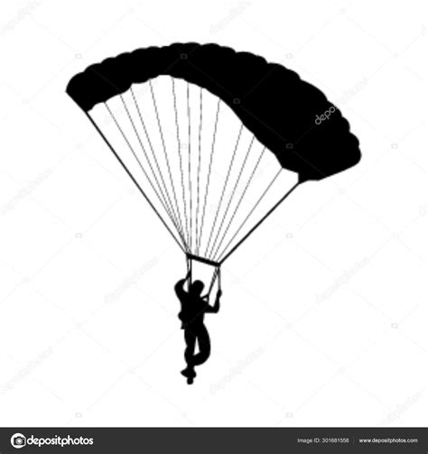 Parachute Silhouette White Stock Vector By ©doklevise 301681558
