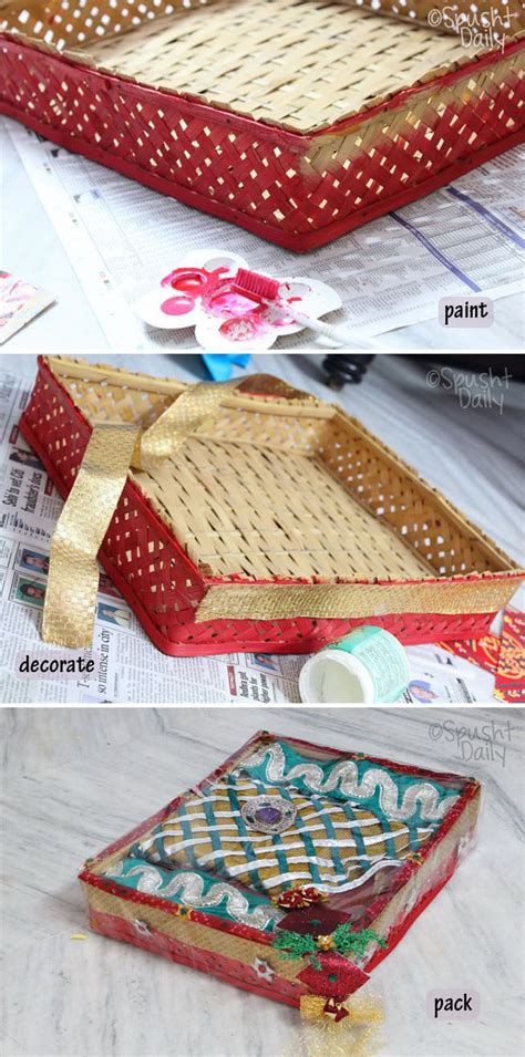 Take a hint from the invitation and wrap your present in the wedding theme. India Trip, Day 28: groom side gifts | Wedding gifts ...