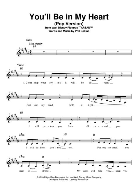 Youll Be In My Heart Pop Version Sheet Music Celtic Woman Pro