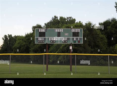 The Scoreboard At A Baseball Field Stock Photo Alamy