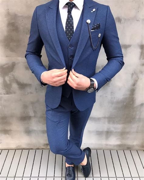 Crofton Blue Slim Fit Suit Bespoke Daily