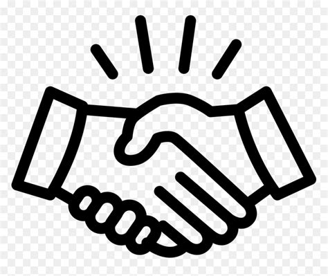 Handshake Clipart Black And White Hd Png Download Vhv