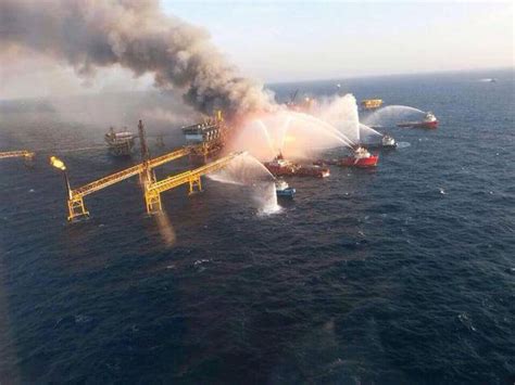 Oil Drilling Platform Catches Fire In Gulf Of Mexico Photo Belarus