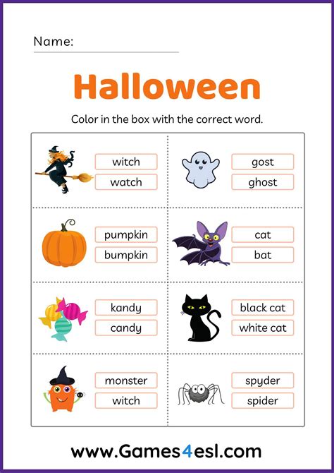 Fun Halloween Worksheets Halloween Worksheets Halloween Vocabulary