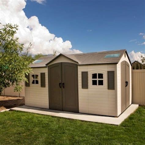 Lifetime Apex Dual Entry Plastic Shed 15x8 One Garden