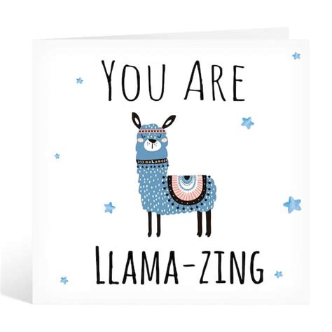 Llama Card You Are Llama Zing Congratulations New Job Boy Etsy