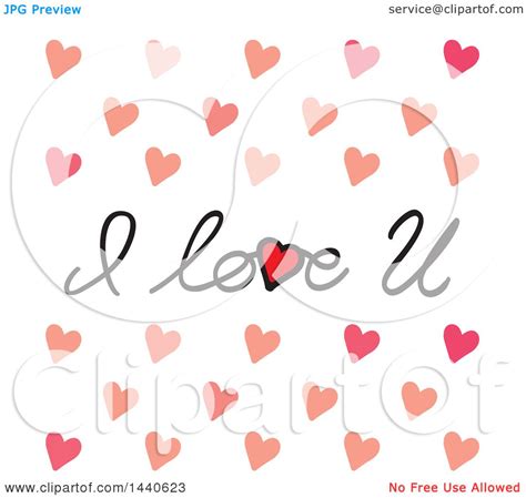 Download Clipart of I Love U Text with Hearts - Royalty Free Vector Illustration by ColorMagic #1440623