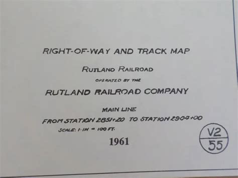 Map Right Of Way And Track Map Rutland Rr 1961 From Stn 285120 To 2904