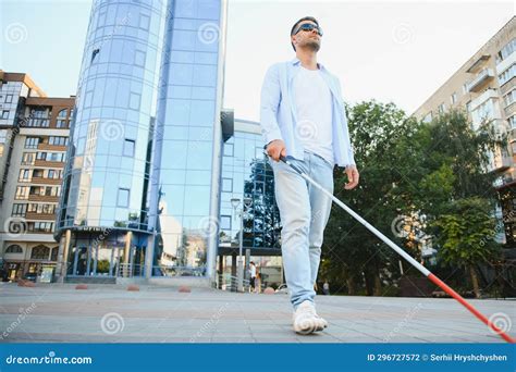 Blind Man With A Walking Stick Stock Photo Image Of Eyesight Adult
