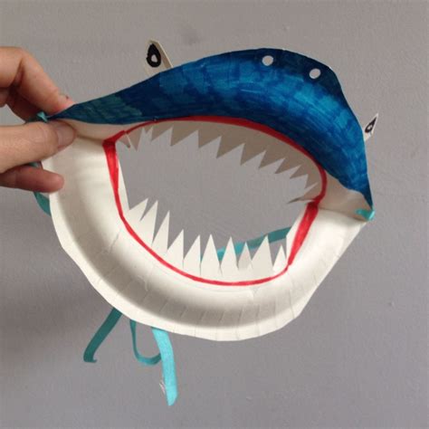Paper Plate Shark Mask Paper Plate Crafts For Kids