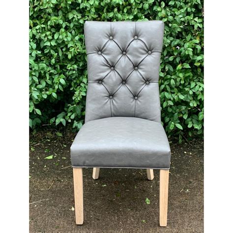 Hillsdale furniture omalley vanity stool. Cayman Button Back Dining Chair - Grey Faux Leather