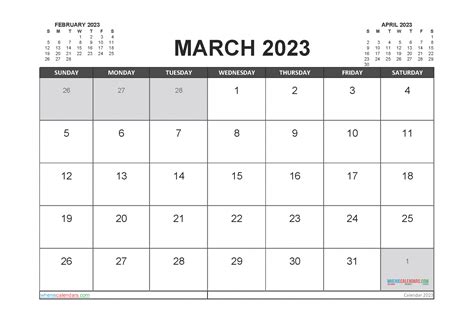 Free Printable March 2023 Calendars Pdf And Image