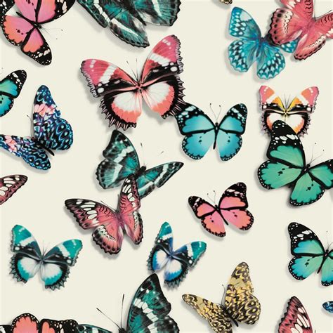 Muriva Flutterby Butterfly Pattern Wallpaper Modern Butterflies Motif