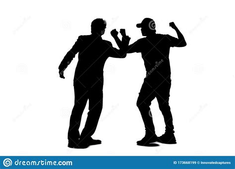 Silhouette Of People Fighting Or Arguing Stock Image Image Of Combat