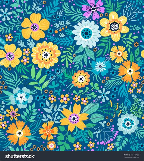 Free seamless floral jpg patterns that will give your work a stylish vintage touch. Cute pattern in small flower. Small colorful flowers. Dark ...