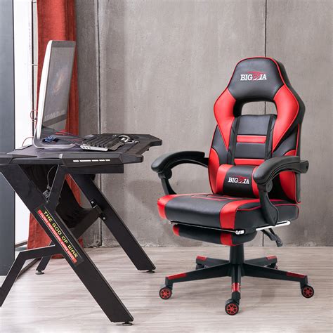 (5) alistar gaming chair racing office chair ergonomic massage chair pu leather recliner computer game chair with retractable arms, headrest and lumbar pillow rolling swivel task chair red. OFFICE CHAIR EXECUTIVE RACING GAMING ADJUSTABLE SWIVEL RECLINER LEATHER COMPUTER | eBay