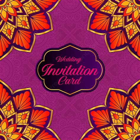 Indian Wedding Invitation Carddian Card Templates With Gold Patterned