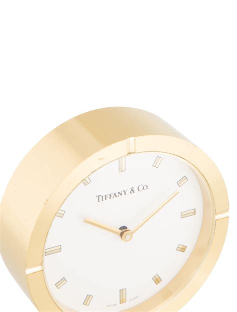 Tiffany And Co Round Desk Clock Gold Decorative Accents Decor