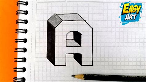 Como Dibujar Letras En 3d Letra A Dibujos Sobre Hoja Cuadriculada